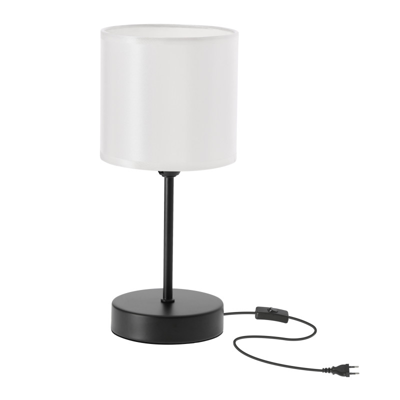 BETA lampka stołowa czarny 1x40W E14 abażur biały błyszczący 41-53633