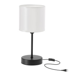 BETA lampka stołowa czarny 1x40W E14 abażur biały błyszczący 41-53633