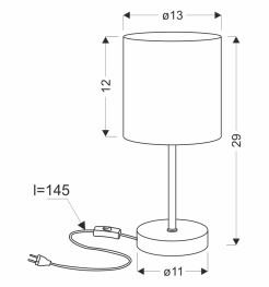 BETA lampka stołowa czarny 1x40W E14 abażur biały błyszczący 41-53633