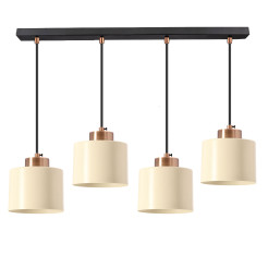 ALORA lampa wisząca czarny 4x60W E27 klosz biały 34-47946