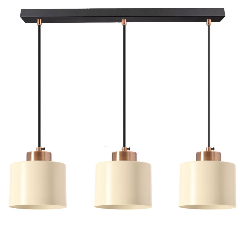 ALORA lampa wisząca czarny 3x60W E27 klosz biały 33-47939