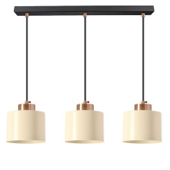 ALORA lampa wisząca czarny 3x60W E27 klosz biały 33-47939