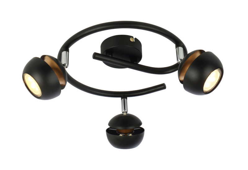 BONI SPIRALA 3X3W GU10 LED CZARNY 98-66596