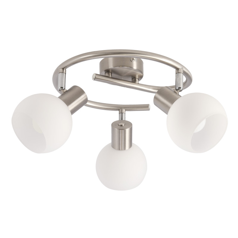 NOVO lampa sufitowa spirala satyna nikiel 3x40W E14 klosz biały 98-52599