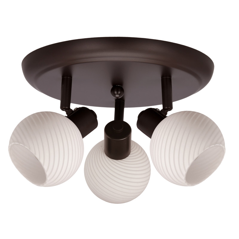 GRANO lampa sufitowa plafon czekoladowy 3x40W E14 klosz biały 98-43207