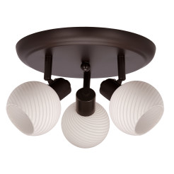 GRANO lampa sufitowa plafon czekoladowy 3x40W E14 klosz biały 98-43207