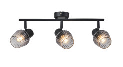 MITURA lampa sufitowa czarny 3x40W E27 klosz dymiony 93-45423