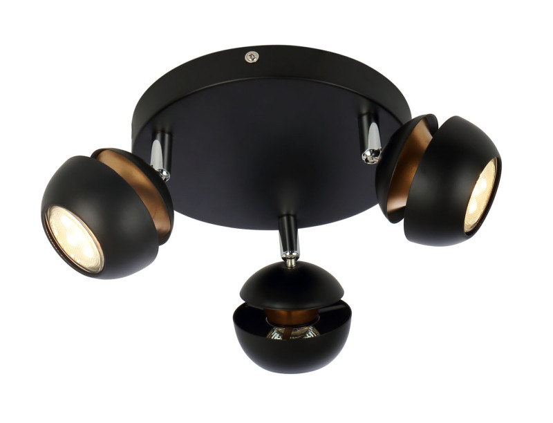 BONI PLAFON 3X3W GU10 LED CZARNY 98-66602