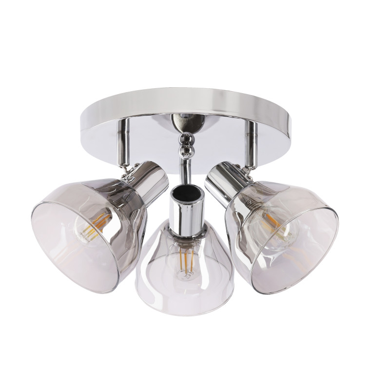 GRAZIA lampa sufitowa plafon chromowy 3x40W E14 klosz dymiony 98-45676