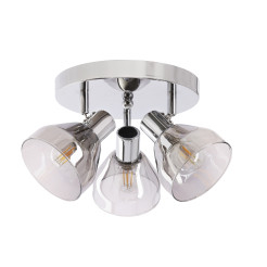 GRAZIA lampa sufitowa plafon chromowy 3x40W E14 klosz dymiony 98-45676