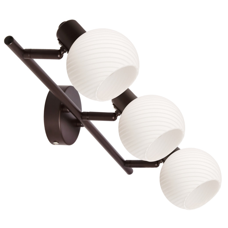 GRANO lampa sufitowa czekoladowy 3x40W E14 klosz biały 93-43191