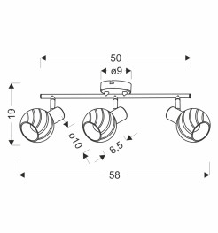 GRANO lampa sufitowa czekoladowy 3x40W E14 klosz biały 93-43191