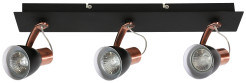 MARKUS LISTWA 3X50W GU10 CZARNY+MIEDZIANY 93-35608