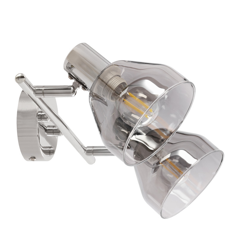 GRAZIA lampa sufitowa chromowy 2x40W E14 klosz dymiony 92-45669