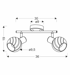 GRANO lampa sufitowa czekoladowy 2x40W E14 klosz biały 92-43184