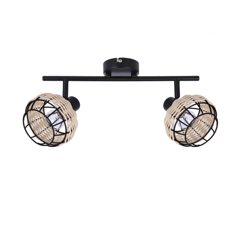 Juicy lampa sufitowa listwa czarny 2x40W E14 klosz czarny 92-17642