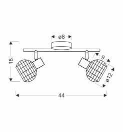 Juicy lampa sufitowa listwa czarny 2x40W E14 klosz czarny 92-17642