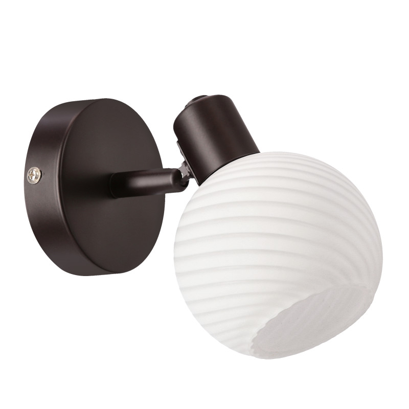 GRANO lampa kinkiet czekoladowy 1x40W E14 klosz biały 91-43160