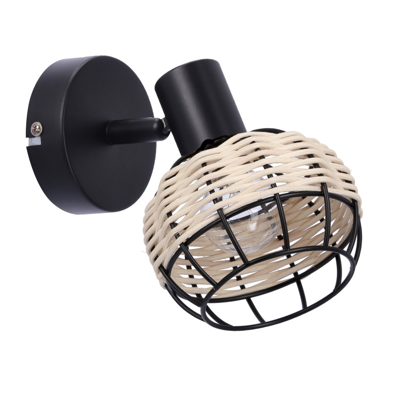 Juicy lampa kinkiet czarny 1x40W E14 klosz czarny 91-17635
