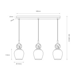 Lampa wisząca Carrara 3xE14 MLP2809