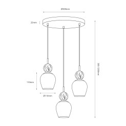 Lampa wisząca Carrara (koło) 3xE14 MLP2810