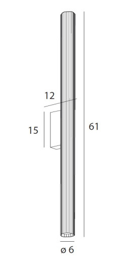 MAXLIGHT W0366 KINKIET FAYETTE 61CM 12W IP44 3000K ZŁOTY