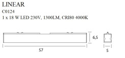 MAXLIGHT C0124 LAMPA SUFITOWA LINEAR WHITE 18W 4000K