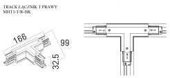 MAXLIGHT MHT1-T/R-BK TRACK ŁĄCZNIK T" prawy czarny"