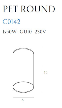 MAXLIGHT C0142  LAMPA SUFITOWA PET ROUND NEW CZARNY