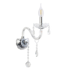 Cristallo lampa kinkiet chromowy 1x40W E14 transparentny 21-30252