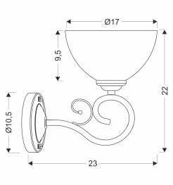 HORIZON lampa ścienna kinkiet 1x40 E27 klosz biały 21-45171