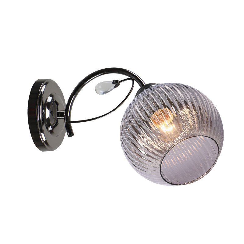 CROMAT lampa kinkiet czarny perłowy 1x40W E27 klosz grafitowy 21-51899