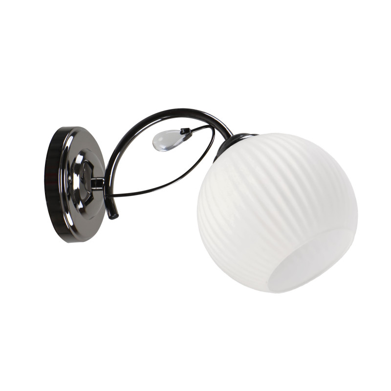 NEROS lampa kinkiet czarny perłowy 1x40W E27 klosz biały 21-51929