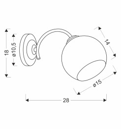 NEROS lampa kinkiet czarny perłowy 1x40W E27 klosz biały 21-51929