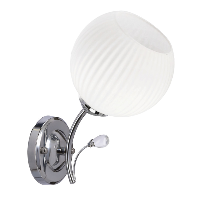 YOKO lampa kinkiet chromowy 1x40W E27 klosz biały 21-51943