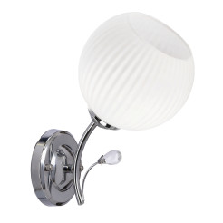 YOKO lampa kinkiet chromowy 1x40W E27 klosz biały 21-51943