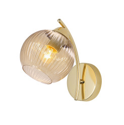 LUNORE lampa kinkiet złoty 1x40W E27 klosz bursztynowy 21-52148
