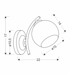 CALMO lampa kinkiet brunatny+złoty 1x40W E27 klosz biały 21-53503