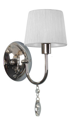 SORENTO lampa kinkiet chromowy 1X40W E14 abazur biały 21-56726