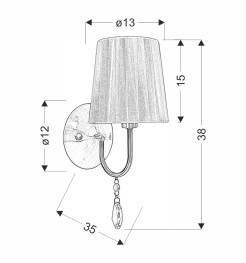 SORENTO lampa kinkiet chromowy 1X40W E14 abazur biały 21-56726