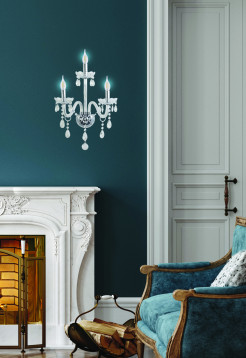 Cristallo lampa kinkiet chromowy 3x40W E14 transparentny 23-30290