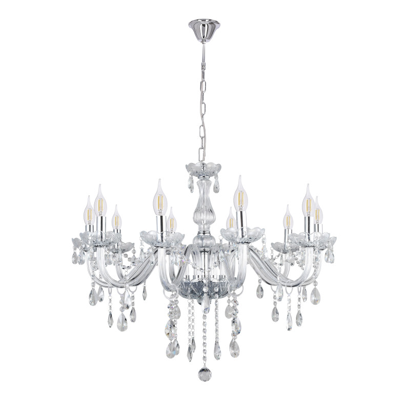 Cristallo lampa wisząca chromowy 10x40W E14 transparentny 30-30351