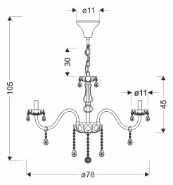 Cristallo lampa wisząca chromowy 10x40W E14 transparentny 30-30351