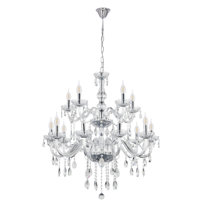 Cristallo lampa wisząca chromowy 15x40W E14 transparentny 30-30399