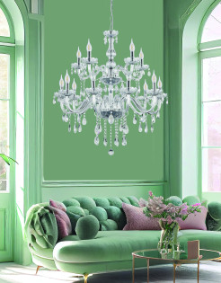 Cristallo lampa wisząca chromowy 15x40W E14 transparentny 30-30399