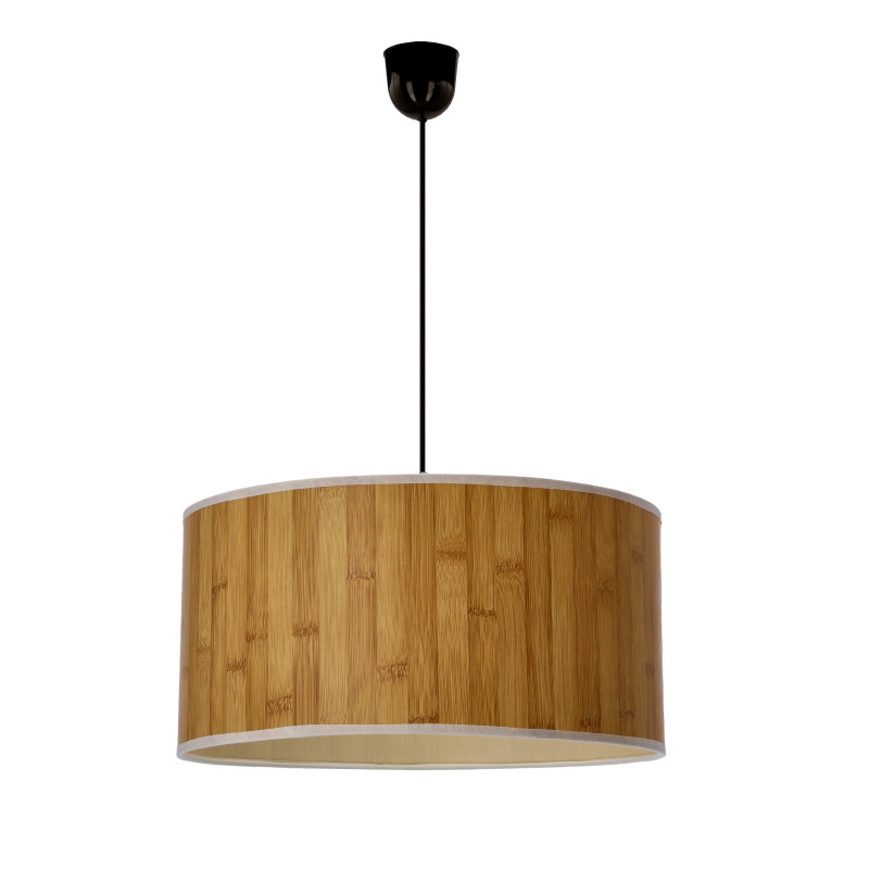 Timber lampa wisząca czarny 1x60W E27 abażur sosnowy 31-24244