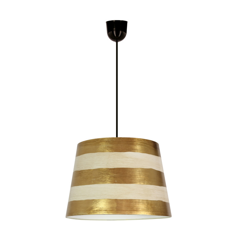 Americano 3 lampa wisząca czarny 35 1x60W E27 abażur beżowo złoty 31-24275