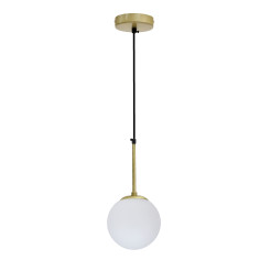 Pompei lampa wisząca mosiądz 1x40W E27 klosz biały 15cm 31-32799