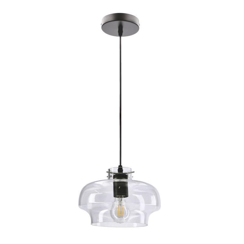 CONISSIMO lampa wisząca czarny 1x40W E27 klosz bezbarwny 31-44808