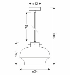 CONISSIMO lampa wisząca czarny 1x40W E27 klosz bezbarwny 31-44808